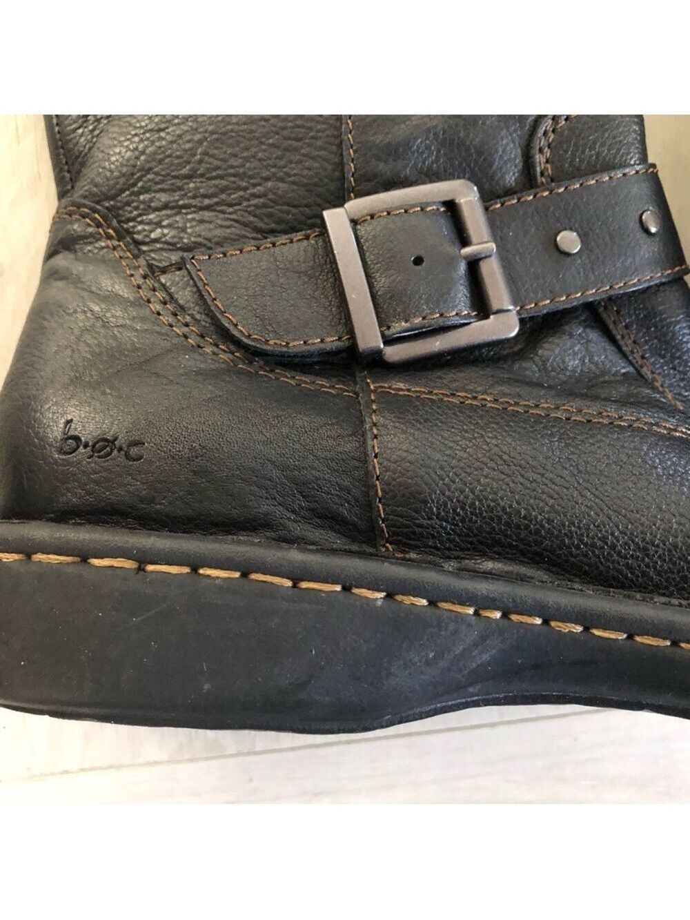 b.o.c. Boho Size 7M Oliver Leather Riding Boots Buttery Soft Pebble Grain Leathe - Picture 4 of 11
